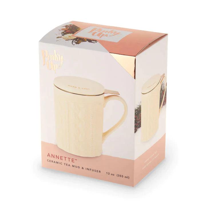 Annette™ Knit Ceramic Tea Mug & Infuser by Pinky Up® - Biscotte Yarns